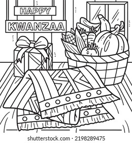 Kwanzaa Mazao And Tablecloth Coloring Page