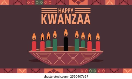 Kwanzaa ‍modelo de design de banner de postagem de mídia social definido para uso em modelo de design de plano de fundo, banner, cartaz, cartão e cartaz