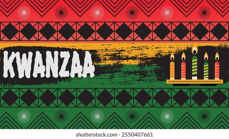 Kwanzaa ‍modelo de design de banner de postagem de mídia social definido para uso em modelo de design de plano de fundo, banner, cartaz, cartão e cartaz