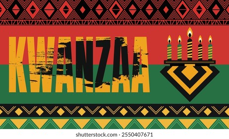 Kwanzaa ‍modelo de design de banner de postagem de mídia social definido para uso em modelo de design de plano de fundo, banner, cartaz, cartão e cartaz