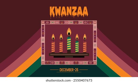 Kwanzaa ‍social media post banner design template set use to background, banner, placard, card, and poster design template