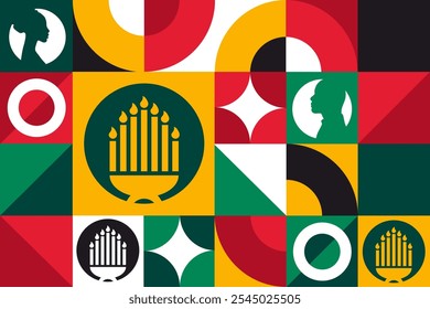 Kwanzaa. Seamless geometric pattern. Template for background, banner, card, poster. Vector EPS10 illustration
