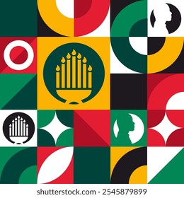 Kwanzaa. Seamless geometric pattern. Template for background, banner, card, poster. Vector EPS10 illustration
