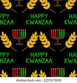 Kwanzaa Seamless Pattern - Colorful repeating pattern design for Kwanzaa