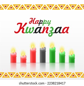 Kwanzaa seven candles. African holiday symbol. EPS10 vector