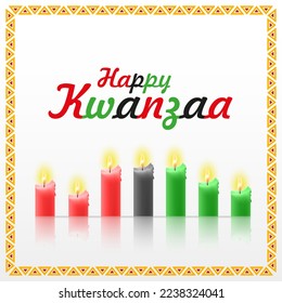 Kwanzaa seven candles. African holiday symbol. EPS10 vector