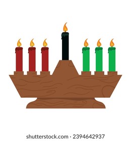 kwanzaa seven candles vector isolated