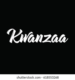 kwanzaa, text design. Vector calligraphy. Typography poster. Usable as background.