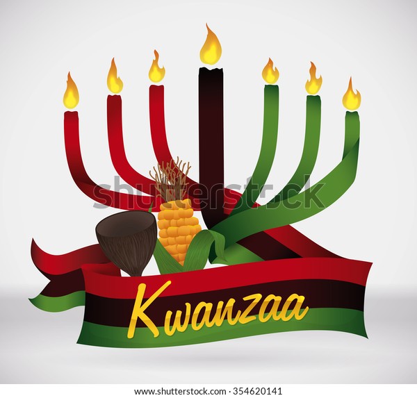 Kwanzaa Traditional Flag Like Kinara Crop Stock Vector (Royalty Free ...