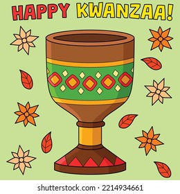 Kwanzaa Unity Cup Colored Cartoon Illustration