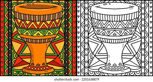 Kwanzaa Unity Cup Coloring Page Illustration