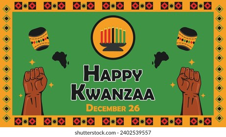 Kwanzaa vector banner design. Happy Kwanzaa modern minimal graphic poster illustration.