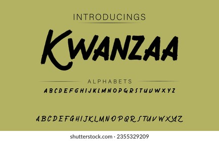 Kwanzaa Vector Illustration Grunge Horror Typographie. Hand Made Brush Font.