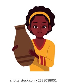 kwanzaa woman with vase illustration