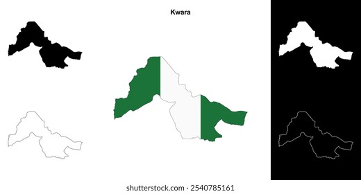 Conjunto de mapas de contorno del estado de Kwara