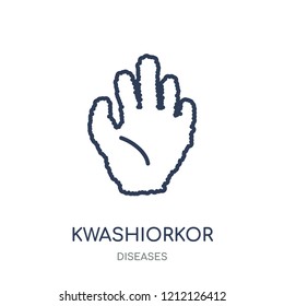 Kwashiorkor icon. Kwashiorkor linear symbol design from Diseases collection. Simple outline element vector illustration on white background.