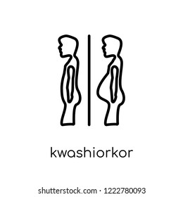 Kwashiorkor icon. Trendy modern flat linear vector Kwashiorkor icon on white background from thin line Diseases collection, editable outline stroke vector illustration