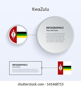 KwaZulu Country Set of Banners on gray background for Infographic and Presentation. Vector illustration.