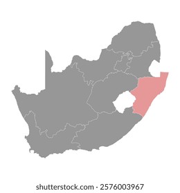 KwaZulu Natal province map, administrative division of South Africa. Vector illustration.