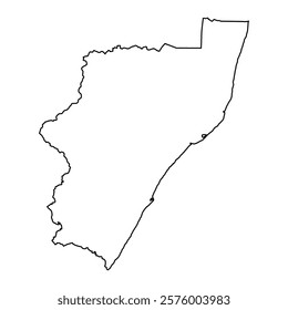 KwaZulu Natal province map, administrative division of South Africa. Vector illustration.