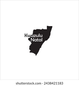 Kwazulu Natal South Africa map and black lettering design on white background