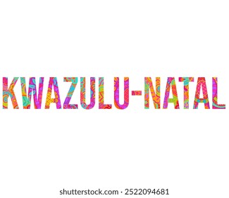 KwaZulu-Natal nome criativo província título preenchido com mão desenhado padrão floral doodle 	