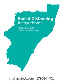 KwaZulu-Natal South Africa map with Social Distancing stayathome tag