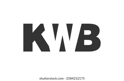 KWB logo design. Initial letter K W B bold font style for tech startups, consulting, corporate branding. Creative company name, headlines typography identity, trendy logotype. Vector illustration.