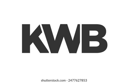 KWB logo design template with strong and modern bold text. Initial based vector logotype featuring simple and minimal typography. Trendy company identity ideal for businesses brand presence.