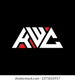 KWC Dreieck-Buchstaben Logo Design mit Dreiecksform. KWC Dreieck Logo Design Monogramm. KWC Dreieck-Vektorlogo-Vorlage mit roter Farbe. KWC Dreieckslogo Einfach, elegant und luxuriös.