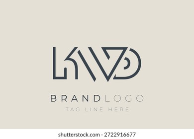 KWD abstract letter logo design. Modern Business Logo Design With Abstract Typography and Contemporary Style