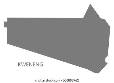 Kweneng Botswana district map grey illustration silhouette