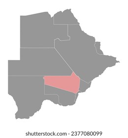 Kweneng district map, administrative division of Botswana.