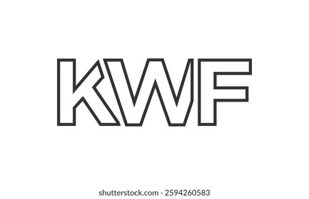 KWF logo design template with strong and modern bold text. Initial based vector logotype featuring simple and minimal typography. Trendy company identity ideal for businesses brand presence.