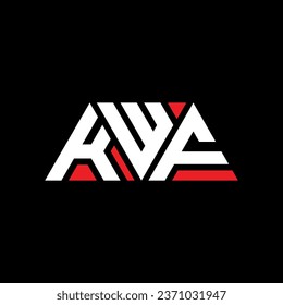 KWF triangle letter logo design with triangle shape. KWF triangle logo design monogram. KWF triangle vector logo template with red color. KWF triangular logo Simple, Elegant, and Luxurious design.