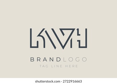 KWH abstract letter logo design. Modern Business Logo Design With Abstract Typography and Contemporary Style