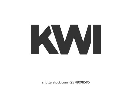 KWI logo design template with strong and modern bold text. Initial based vector logotype featuring simple and minimal typography. Trendy company identity ideal for businesses brand presence.