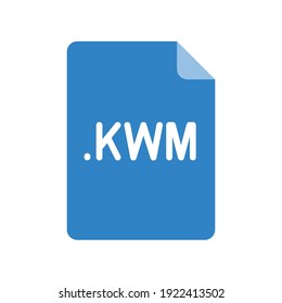 KWM file format flat icon. Linear style sign for mobile concept and web design. Simple color symbol. Vector illustration isolated on white background. EPS 10.