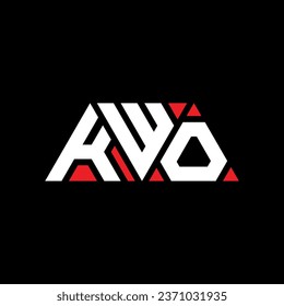 KWO triangle letter logo design with triangle shape. KWO triangle logo design monogram. KWO triangle vector logo template with red color. KWO triangular logo Simple, Elegant, and Luxurious design.