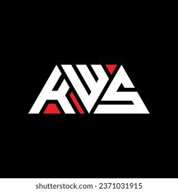 KWS triangle letter logo design with triangle shape. KWS triangle logo design monogram. KWS triangle vector logo template with red color. KWS triangular logo Simple, Elegant, and Luxurious design.