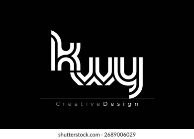 Diseño de logotipo de letra moderno único creativo de KWY. Diseño elegante del logotipo del monograma con los Elementos decorativos y la tipografía