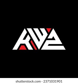 KWZ triangle letter logo design with triangle shape. KWZ triangle logo design monogram. KWZ triangle vector logo template with red color. KWZ triangular logo Simple, Elegant, and Luxurious design.