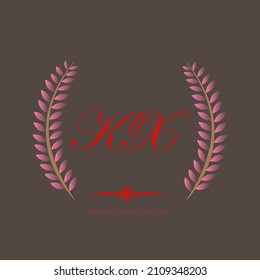 kx calligraphy letter logo design for design