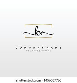 KX handwriting initial logo template vector.