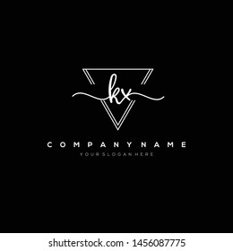 KX handwriting initial logo template vector.
