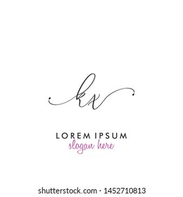 KX Initial beauty monogram logo vector
