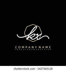 KX Initial handwriting logo concept