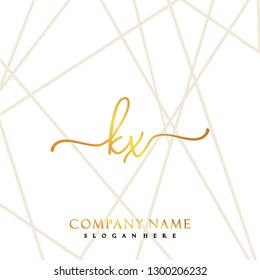KX Initial Handwriting logo template vector