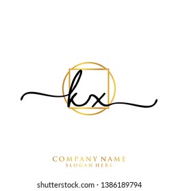 KX Initial handwriting logo template
