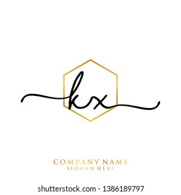 KX Initial handwriting logo template
